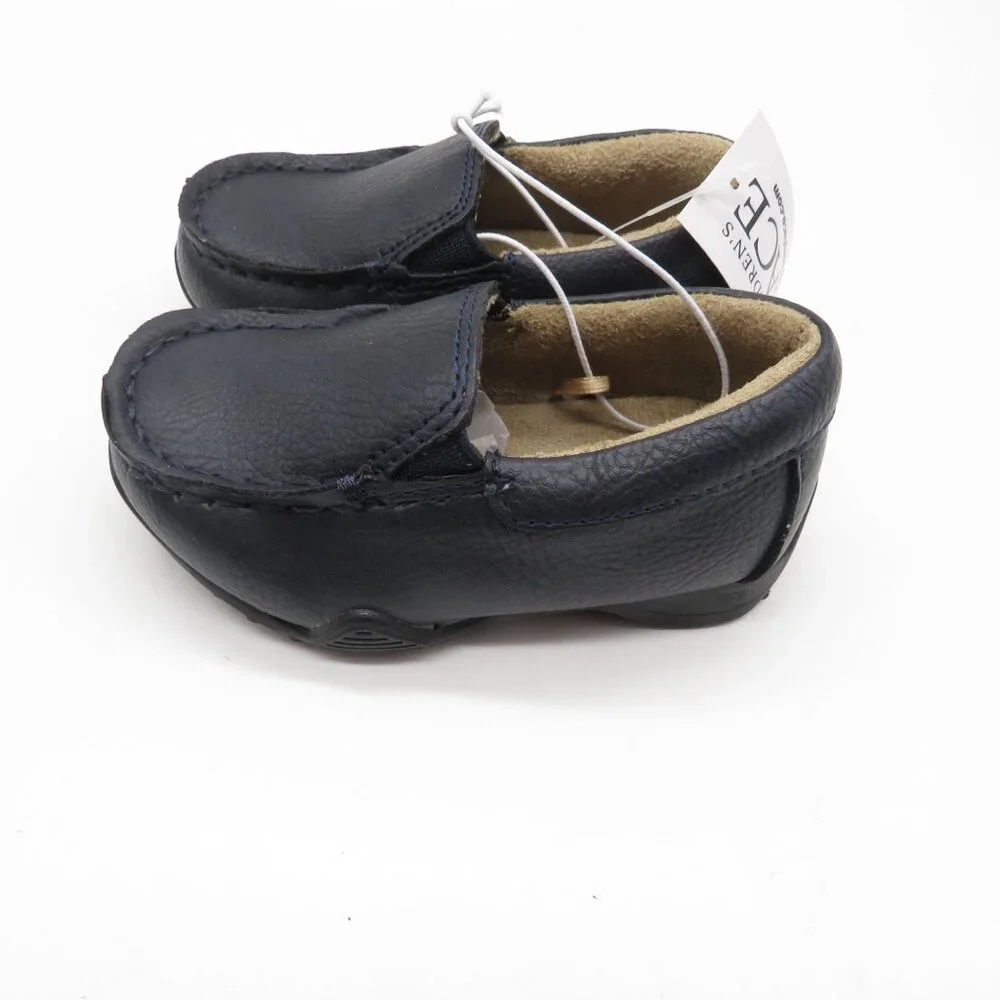 The Childrens Place Toddler Boys Navy Moccasin Shoes Size 4 NEW